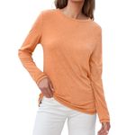 Automet Orange Long Sleeve Crewneck Fitted Pullover Top •Size Medium Photo 0