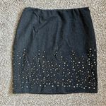 Carlisle  Grey Wool Studded Mini Skirt Size 10 Photo 0