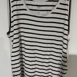 Motherhood Black and White Scoop Neck Sleeveless Tank Top Photo 0