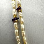 Freshwater pearl and amethyst chip long necklace Photo 7