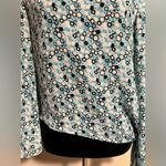 Apostrophe EUC  Vintage Blue, White, and Black Circle Patterned Blouse size 8P Photo 3