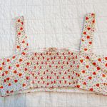 Batsheva Floral Strawberry Bralette Blouse Crop Top Medium Pink Photo 1