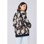 Saltwater Luxe Floral Cardigan Sweater Open Front Black Tan Womens XL Photo 1