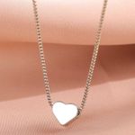 Love Heart Pendant Necklace for Women Silver Photo 3