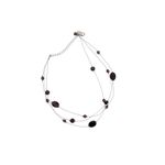 Purple Beaded Layered Necklace Silver Tone Chain Costume Jewelry Y2K Purple Photo 3