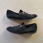 European Suede Leather Buckle Loafers Black Size 7.5 Photo 0