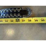 Leather Belt Western Concho Turquoise Studs Buckle Decoration Sz M Please Read Black Photo 15