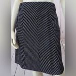 Ann Taylor Cotton Knit Short Straight Lined Skirt Button BLK/WH Side Zip SASSY Photo 8