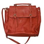 Large Vegan Leather Burnt Orange Tote Bag Laptop Bag MMS Design Studio Photo 0