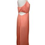 EXPRESS Coral Cutout Pleated Maxi Dress Photo 4