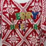Holiday Time Red "Merry Christmas" Christmas Ugly Sweater Size L NEW Photo 5