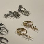 Hinge Lot Of 3 Fun Novelty Clip On Screw On Earrings Dangle- Door Horseshoe Etc Photo 3