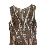 Adrianna Papell Sequin & Lace Mini sleeveless sexy dress in taupe size 8 Photo 7