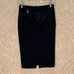 Karen Millen Imperfect Black Knee-Length Pencil Skirt zipper pockets back slit Photo 2