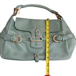 Jimmy Choo Tulita Shoulder Bag Sage Green Leather Chunky Buckle Front Summer Photo 6