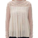 Buckle Sixes & Sevens cream embroidered mesh blouse size xs Photo 0