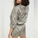 Aerie New Offline by Shine Silver Windbreaker size XS Photo 2
