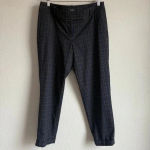 Loft  Women’s Marisa‎ Straight Career Casual Navy Brown Plaid Ankle Pants Size 8 Photo 1