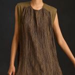 Anthropologie  Cap-Sleeve Green Plissé Mi Dress Large Photo 7