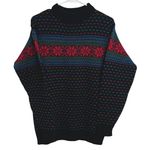 Pendleton 1970s Pure Virgin Wool Fair Isle Sweater Black Women's Small Nordic Photo 0