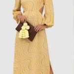 The Wolf Gang NEW Marrakesh Cut Out Dress in Citrus Swirl Size Medium Resort‎ Yellow Photo 0