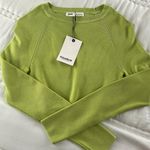 Pull & Bear Cropped Knit Green Sweater Photo 0