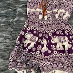 Purple Elephant Print Romper size fits S Photo 2
