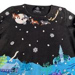 Vintage Michael Simon Event XL Holiday Village Sweater Black Blue Bead Applique Photo 11
