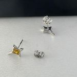 Star Stud Earrings for Men Women Streetwear Unisex Style Silver Photo 3