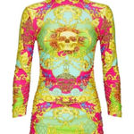 Philipp Plein Short Dress Baroque Size M SKULL Bodycon Designer Retails $1450 Yellow Size M Photo 1