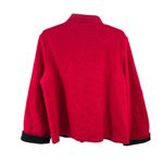 Chico's Chico’s 2 M 12 red black cape jacket 100% wool winter business casual Holiday Photo 1
