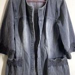 Jeanology Grey Denim Crochet Jacket size 16 Gray Photo 0