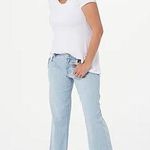 7 For All Mankind Jen7 7 for All Man Kind Crop Wide Leg Jeans Pinstripe 14 NEW Photo 2