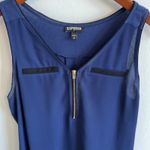 EXPRESS  Navy Blue Preppy Half Zip Business Casual Tank Top Size Women's XS Photo 1