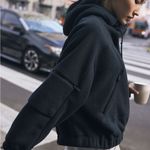 FP Movement Free People Wild and Free Fleece Pullover Black Photo 2