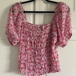 Lucy Paris Pink Floral Puff Sleeve Top Photo 1