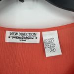 New Direction  Boho Gauzy Top Orange Embroidered Western Split Neck Size 3X Photo 9