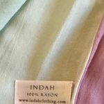 Indah EUC Maxi Dress Sz M/L – Rainbow Pastel Stripes, 100% Rayon, Made in Bali Photo 4