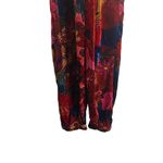 Farm Rio Snake Garden Red Velvet Floral Print V-Neck Long Sleeve Jumpsuit Sz XS Photo 11