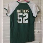 Majestic Green Bay Packers  Womens V-Neck T-Shirt With Matthews #52 & Logo Graphi Photo 1