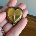 EXQUISITE ANTIQUE ART NOUVEAU GOLD FILL LARGE SHIELD Heart LOCKET NECKLACE Photo 6