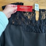 NWT Made In Heaven Black Short Sleeves Lace Trim Dress Black USA Size Medium Photo 5