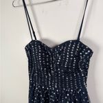 Eliza J  Navy Silver Dot Tulle Midi Dress Photo 2
