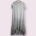 Chantal Light Blue Textured High Low Maxi Dress Large Photo 1