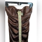 Nicole Miller  Strapless Silk Blend Brown Gold Dress Cocktail Dress 4 Party Prom Photo 4