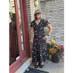 Ralph Lauren POLO  Black Floral 100% Silk Nime Midi Dress Size 8 Photo 3