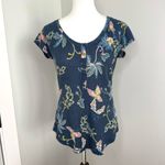 William Rast Women's Geneva Henley Top Blue Floral Photo 6