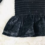 WAYF  Black Hounstooth Long Sleeve Smocked Peasant‎ Top Witchy Goth Small New Photo 5