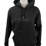 Vessel Black Embroidered Hooded Hoodie Long Sleeve Sweater Sweatshirt Top Sz S Photo 0