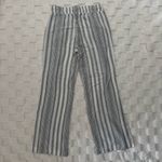 Anthropologie Cloth & Stone Gray and White Striped Pants, Linen Blend, X-Small Photo 1